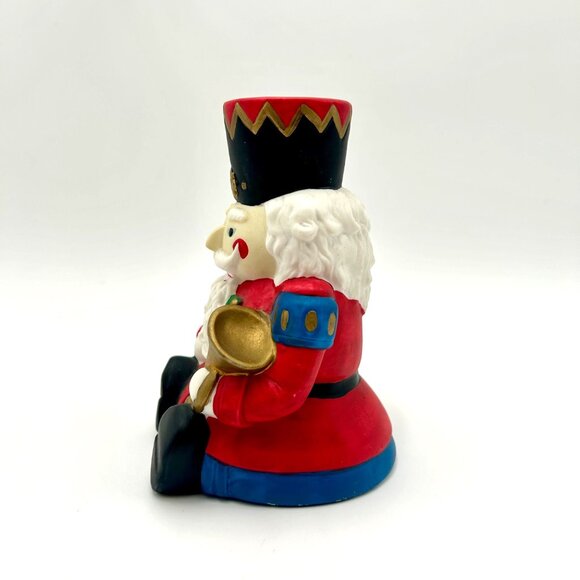 Vintage Nutcracker Soldier Figurine With Trumpet & Batton Music Box Plays We Wis - Picture 2 of 6